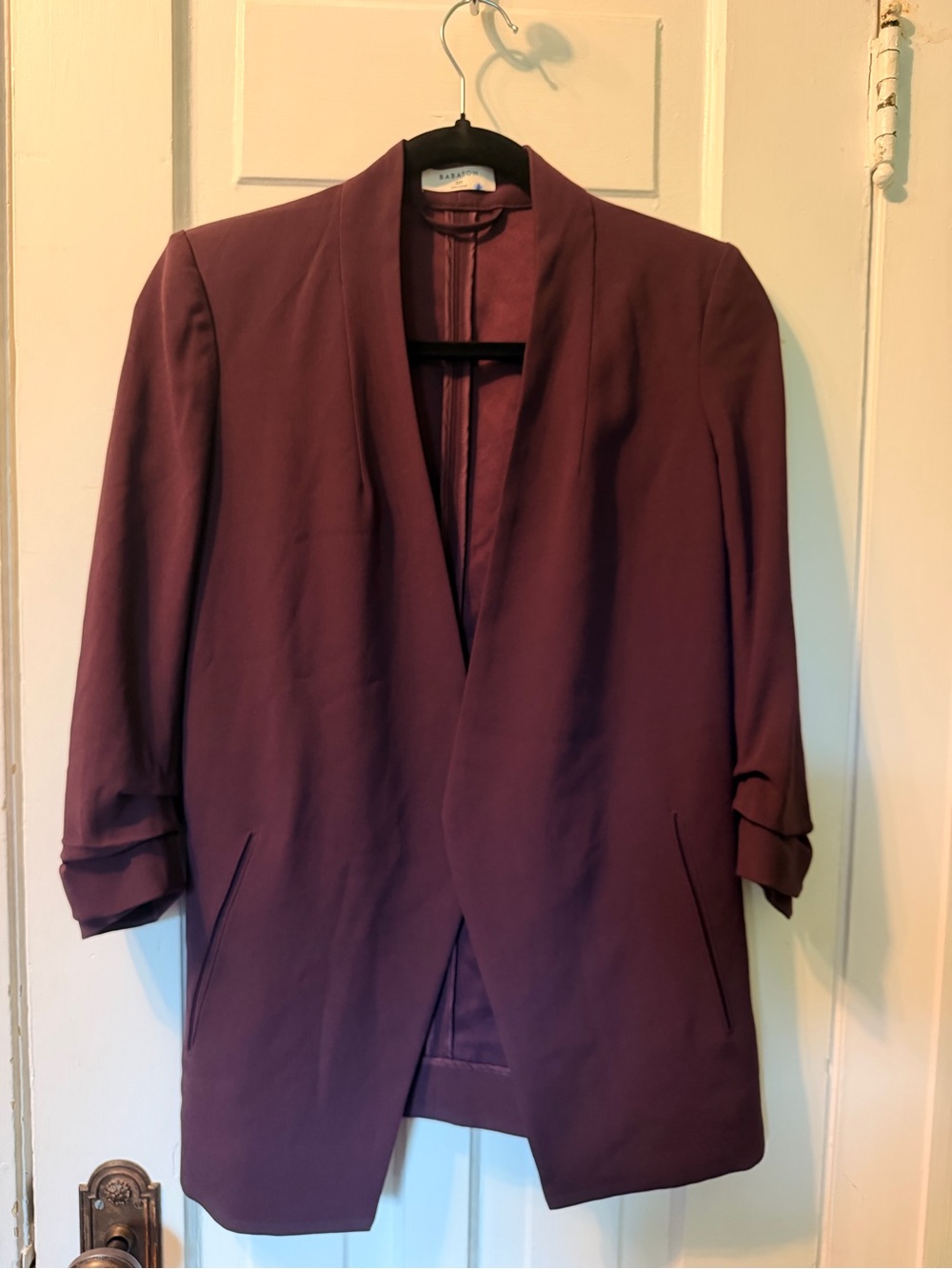 Babaton Open-Front Blazer in Deep Plum size 00 - Picture 3 of 10